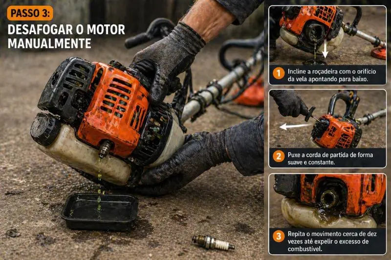 Desafogar o motor manualmente